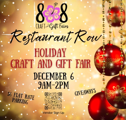 December 6th Restaurant Row Holiday Craft Fair 10x10 uncovered (No tent provided)